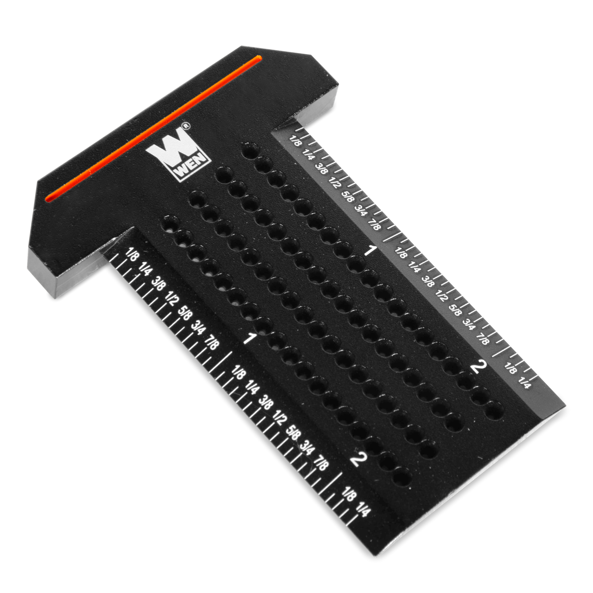 WEN Pocket Marking T-Ruler - 1mm Holes, CNC-Machined Anodized Aluminum, Rust-Resistant, Model# ME851R
